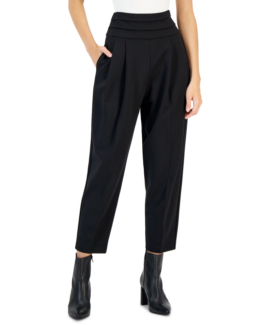 INC International Concepts Womens Pleated Waist Tapered Pants