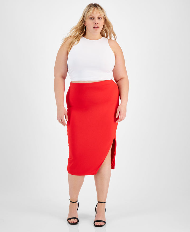 Bar III Plus Size Midi Skirt