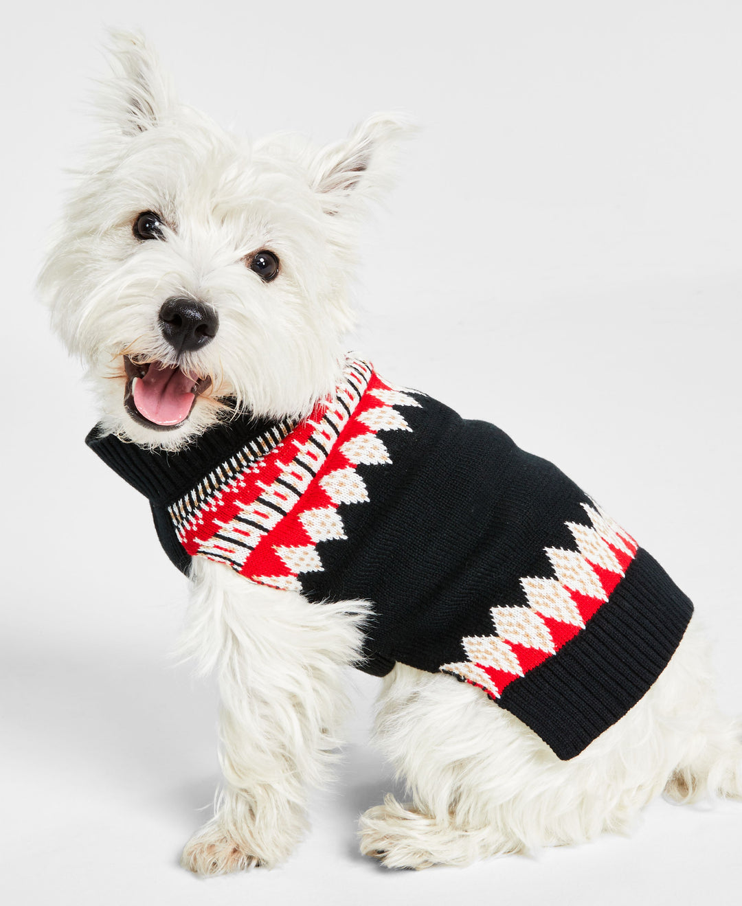 Charter Club Dog Fair Isle Mock Neck Holiday Sweater