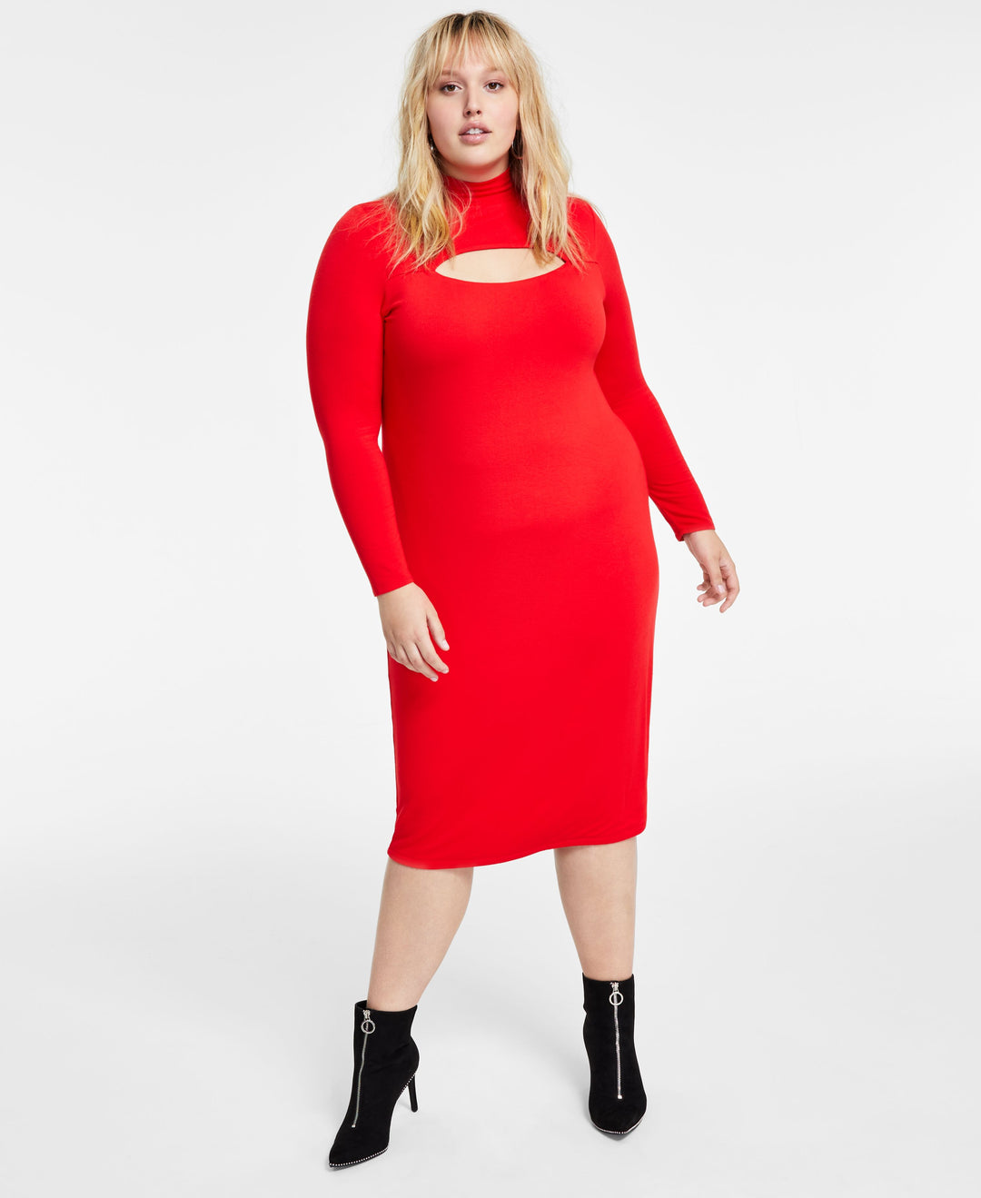 Bar III Trendy Plus Size Cutout Bodycon Midi Dress