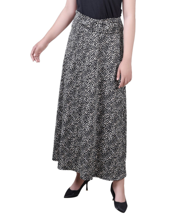 Petite Ring Faux Belt A Line Maxi Skirt