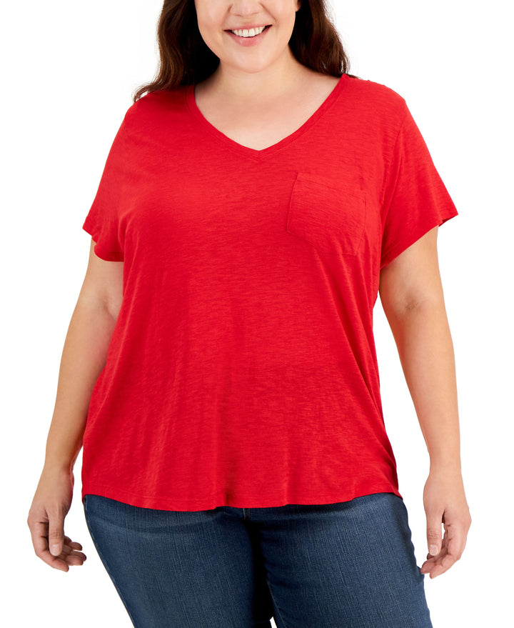 Style & Co Plus Size Classic V Neck T-Shirt