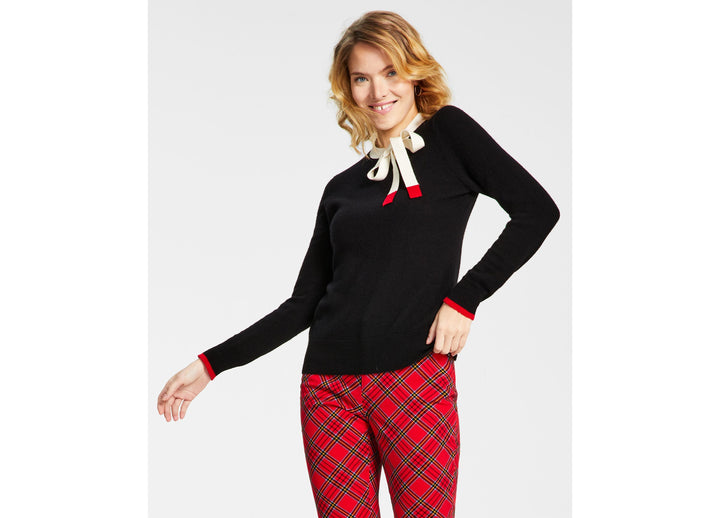 Women's Bow Detail 100% Cashmere Sweater
