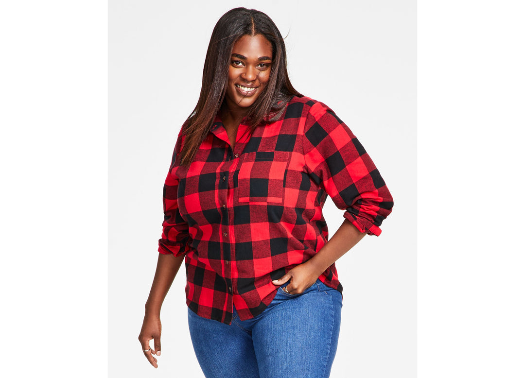 Style & Co Plus Size Buffalo Plaid Shirt