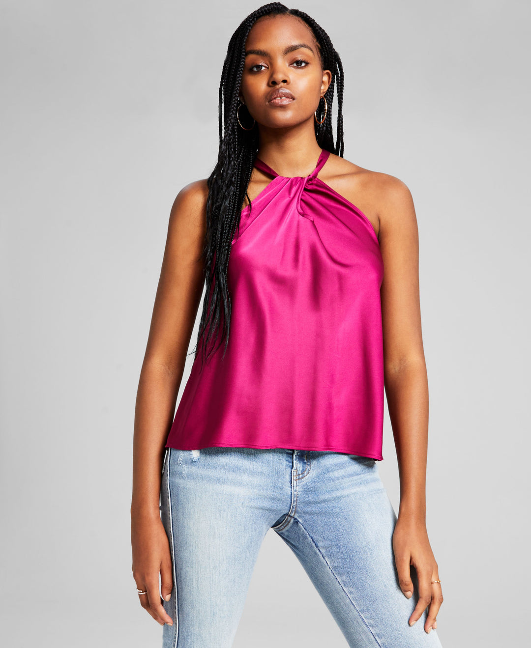Women's Halter-Neck Twist-Front Tank Top