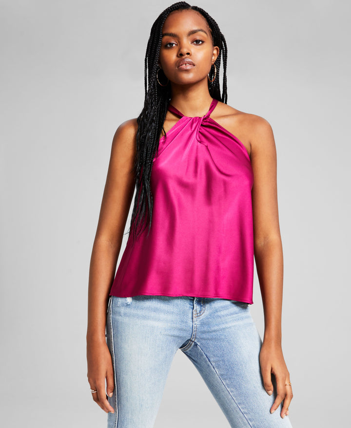 Women's Halter-Neck Twist-Front Tank Top
