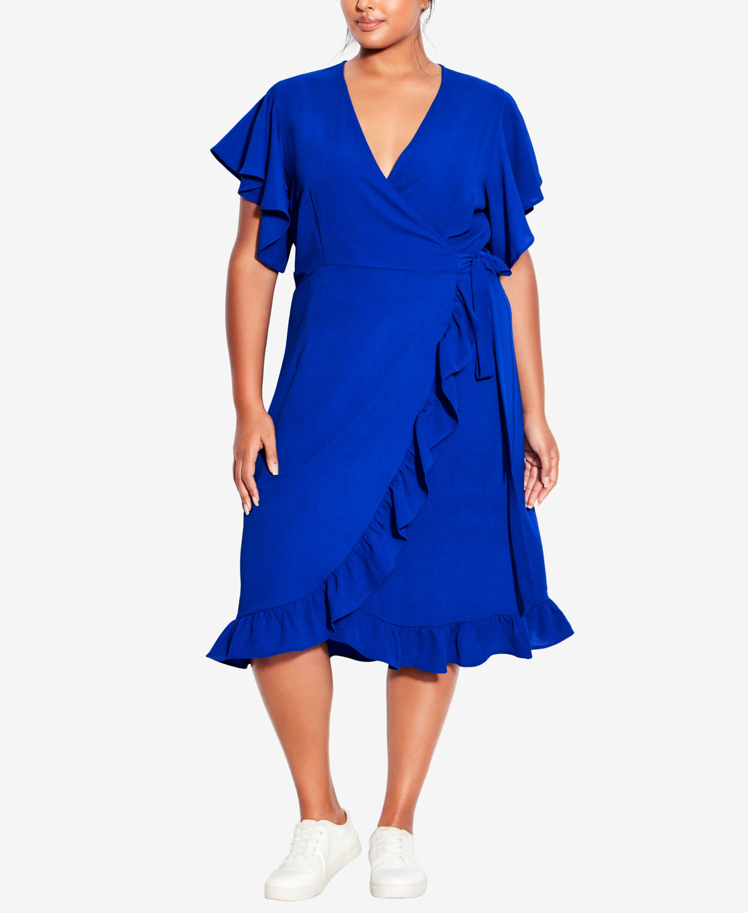 Plus Size It's a Wrap Plain Dress