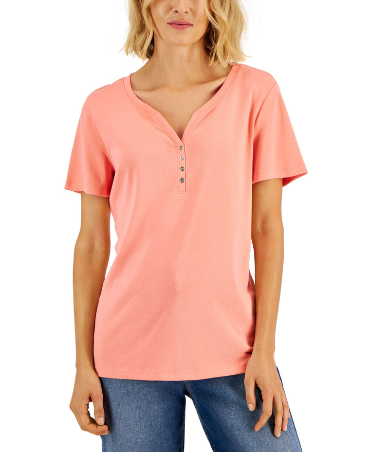Short Sleeve Henley Top