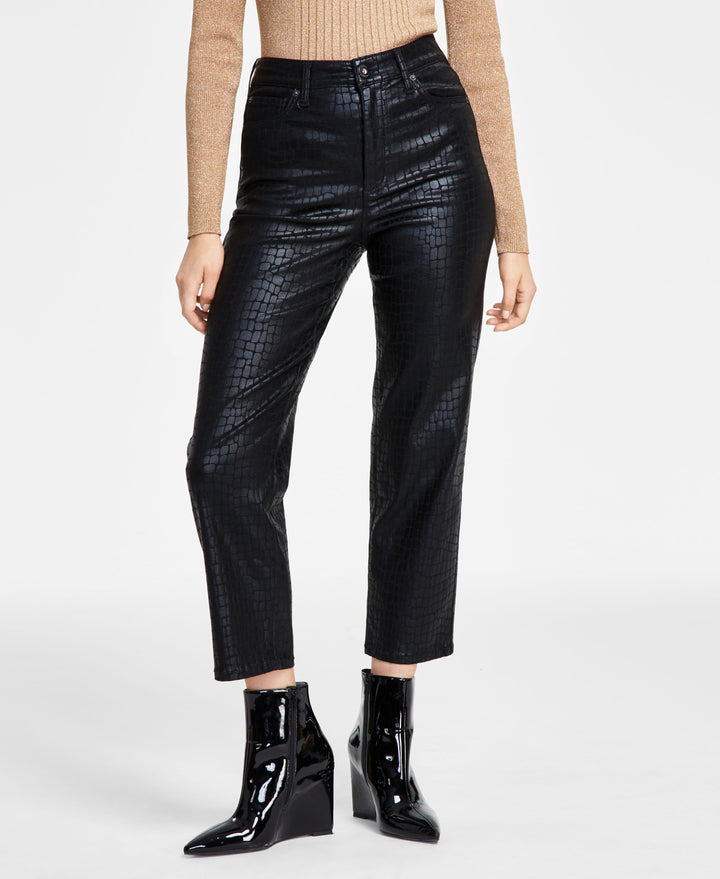 INC International Concepts Womens Animal Print Straight Leg Jeans