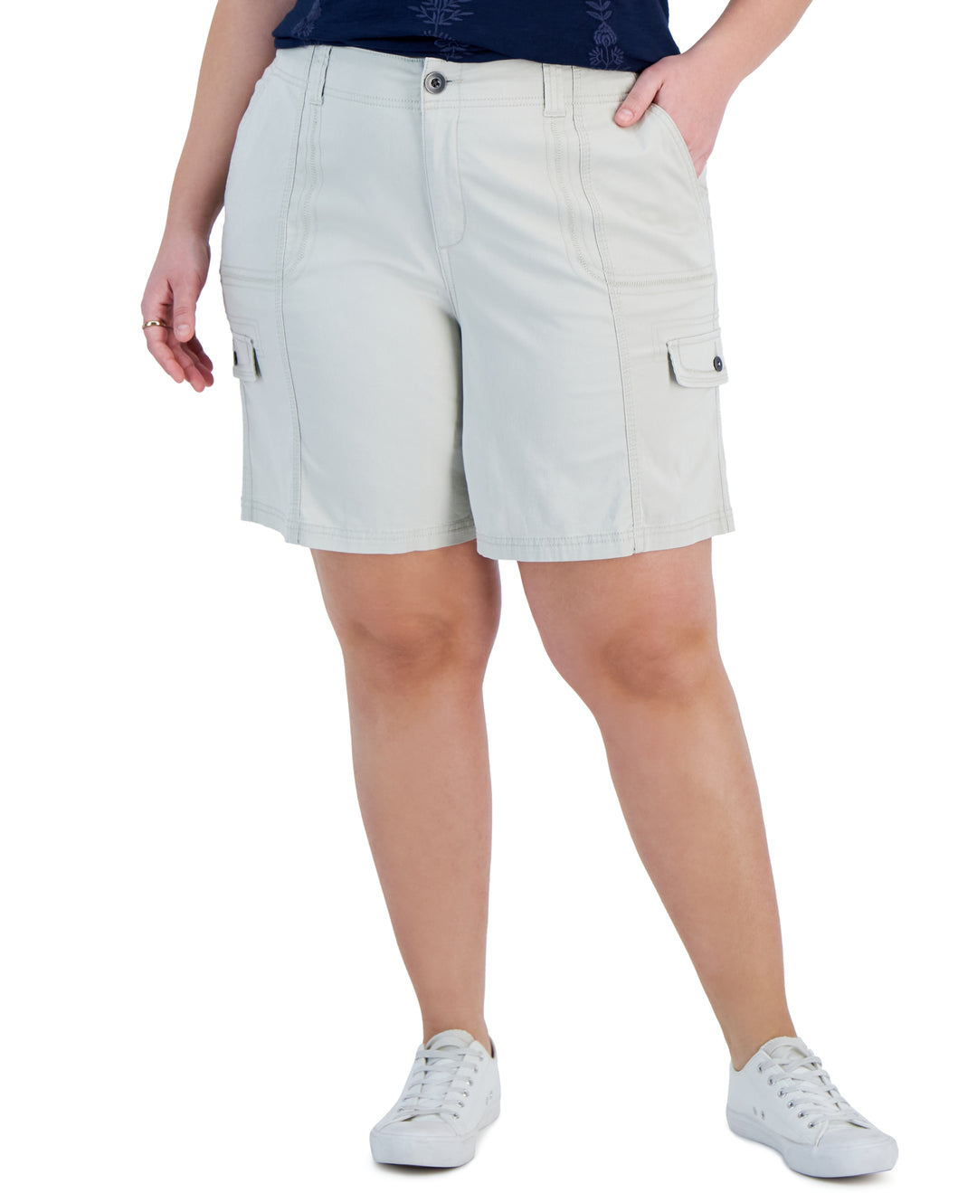 Plus Size  Comfort-Waist Cargo Shorts