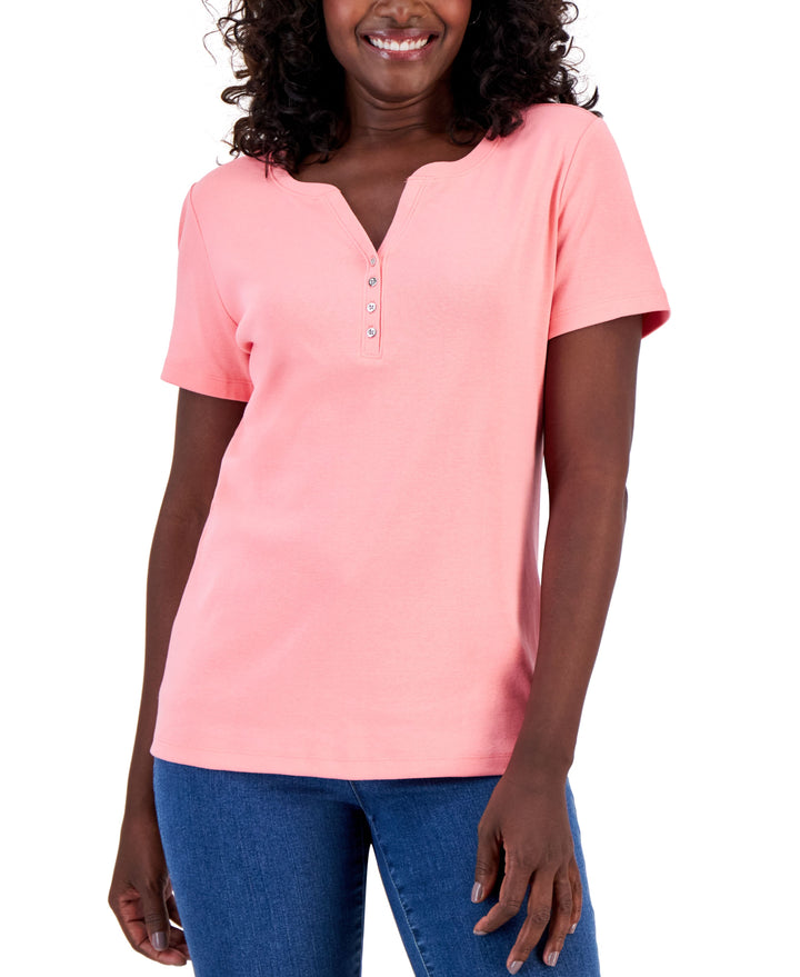Short Sleeve Henley Top