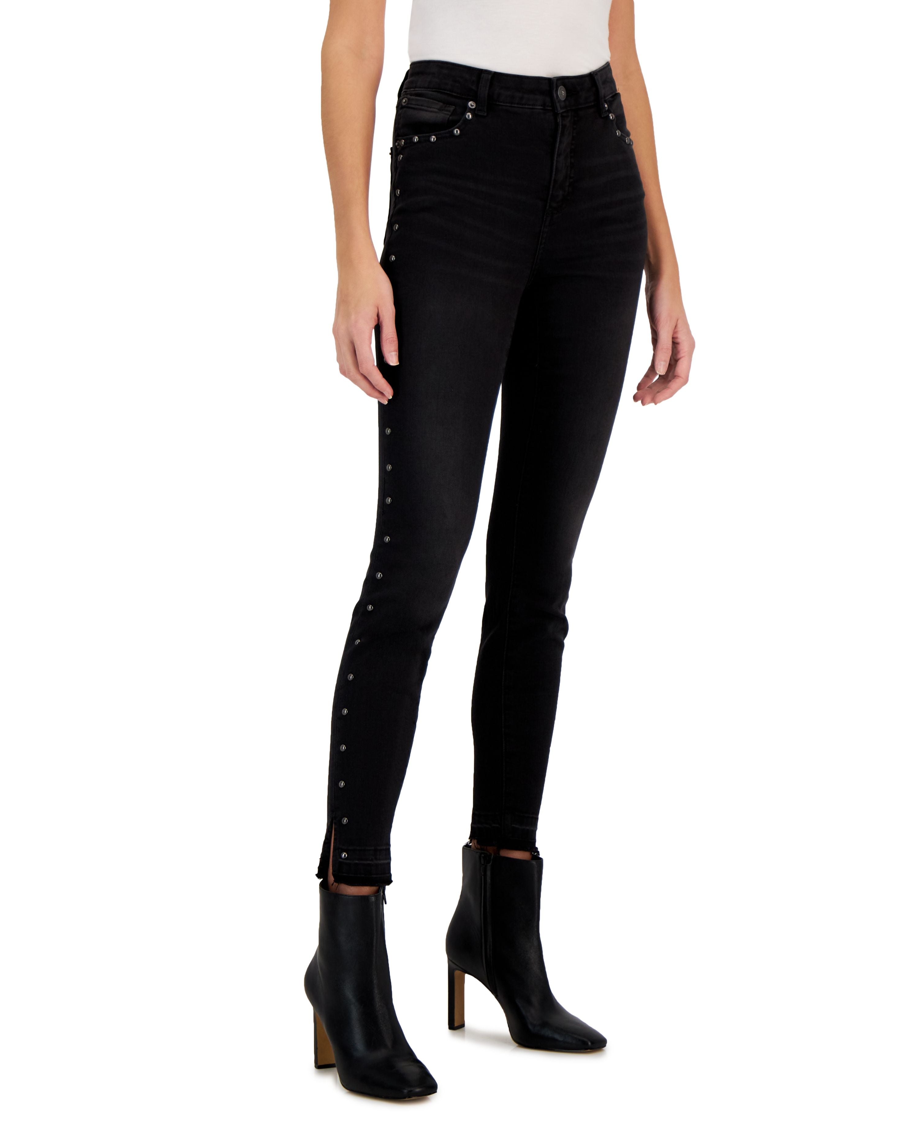 INC International Concepts Womens High Rise Studded Skinny Jeans