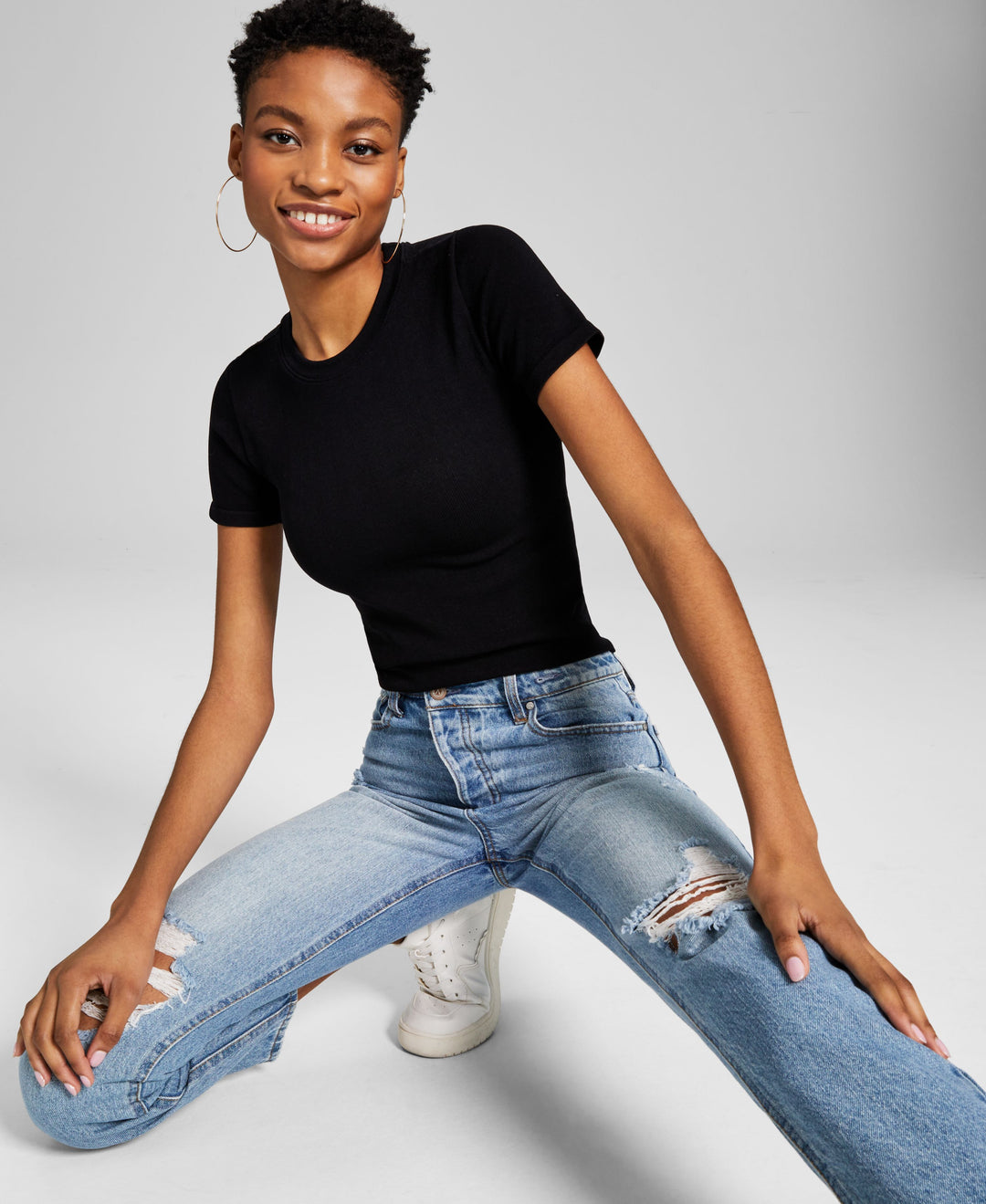 Women's Seamless Short-Sleeve Crewneck Top