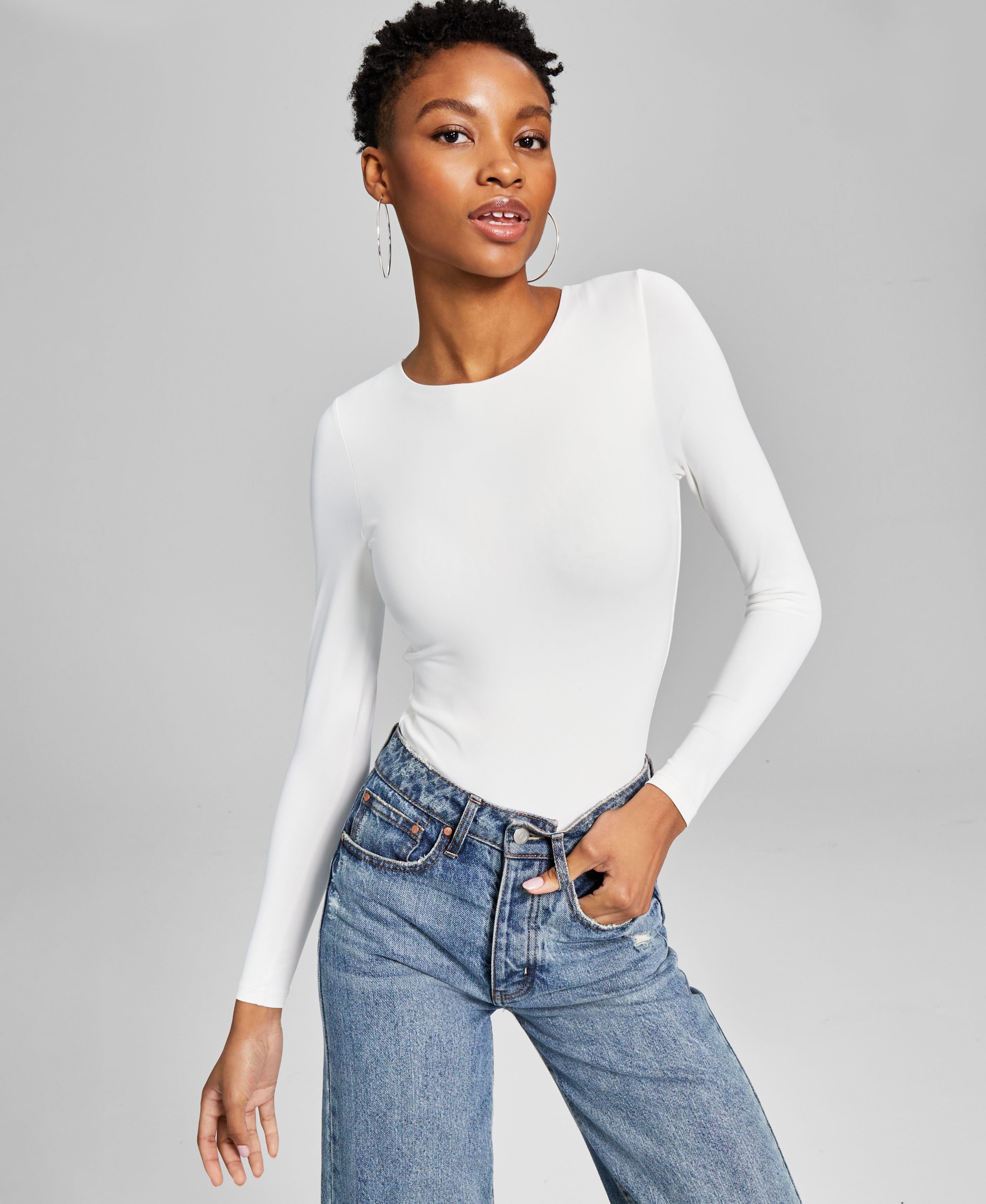 Women's Double-Layered Crewneck Bodysuit