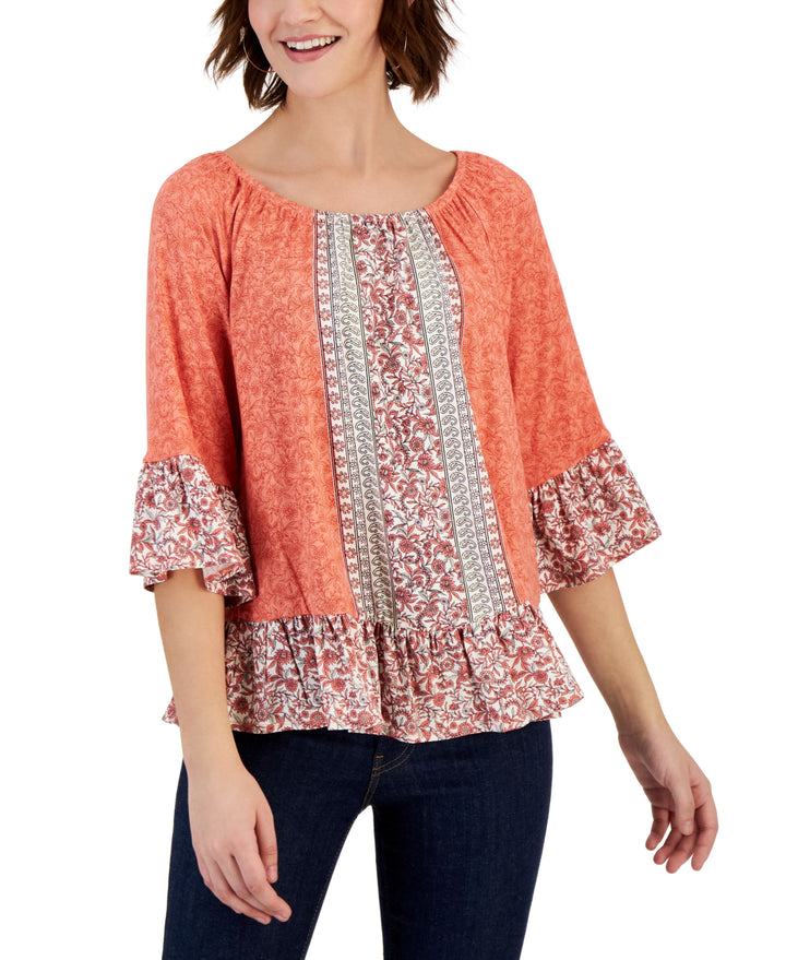 Petite Sunshine Floral On/Off the Shoulder Top