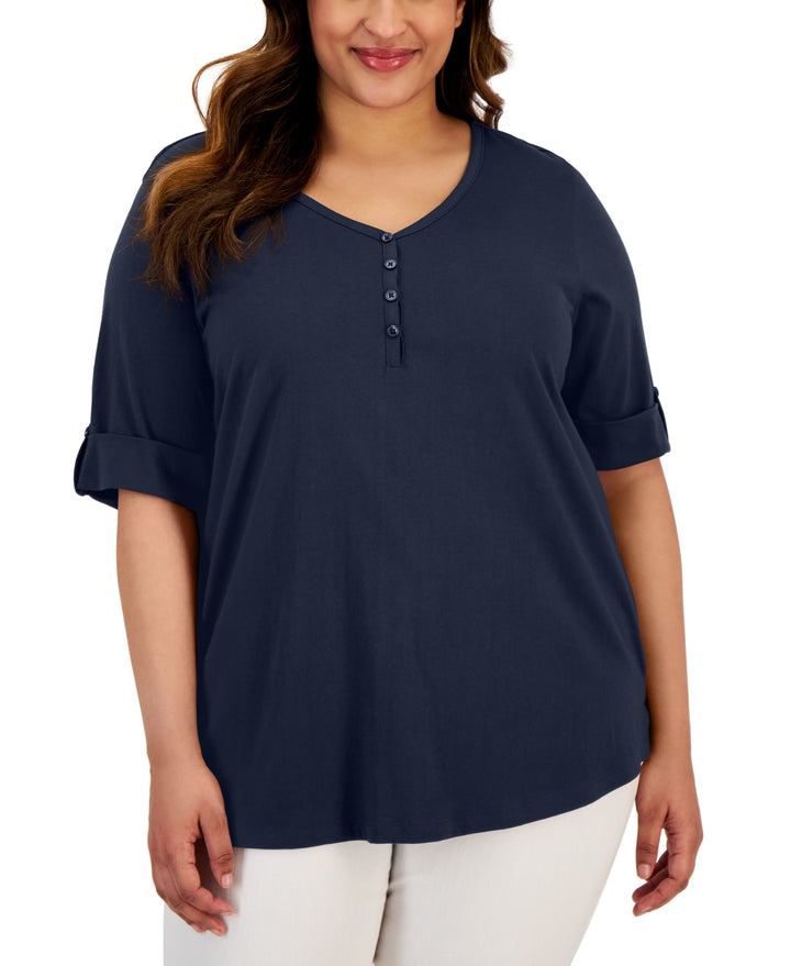 Plus Size Henley Tunic