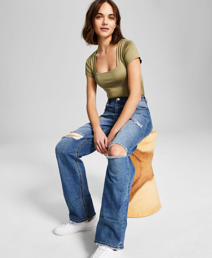 Women's Square-Neck Short-Sleeve Bodysuit