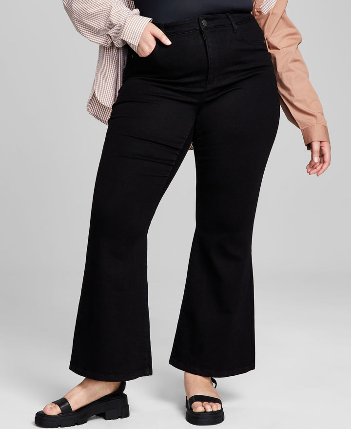Plus Size High-Rise Flare-Leg Jeans