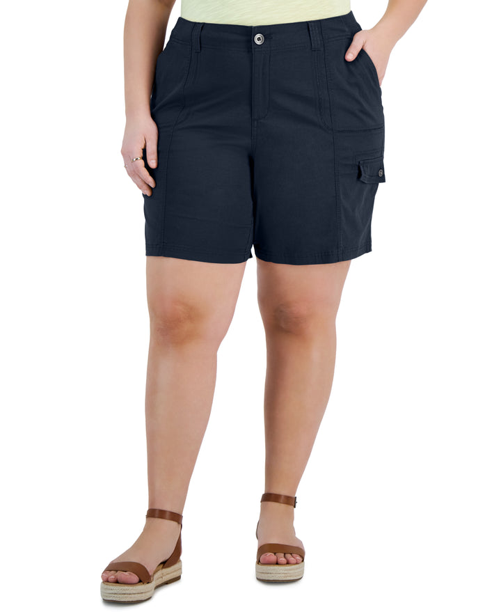 Plus Size  Comfort-Waist Cargo Shorts