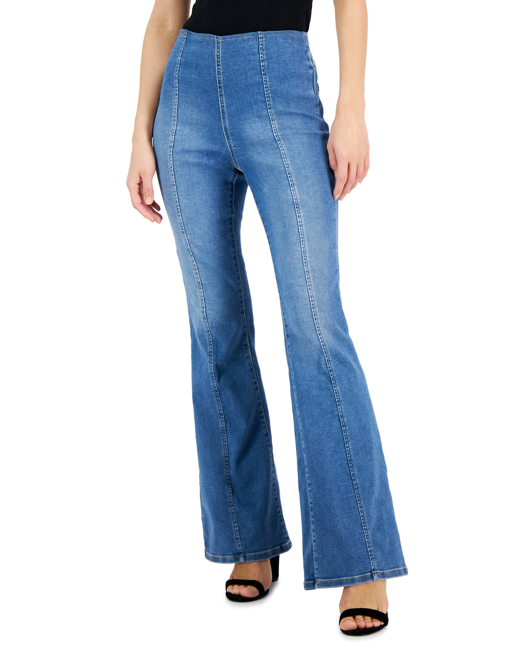 Women's High-Rise Pull-On Flare-Leg Jeans