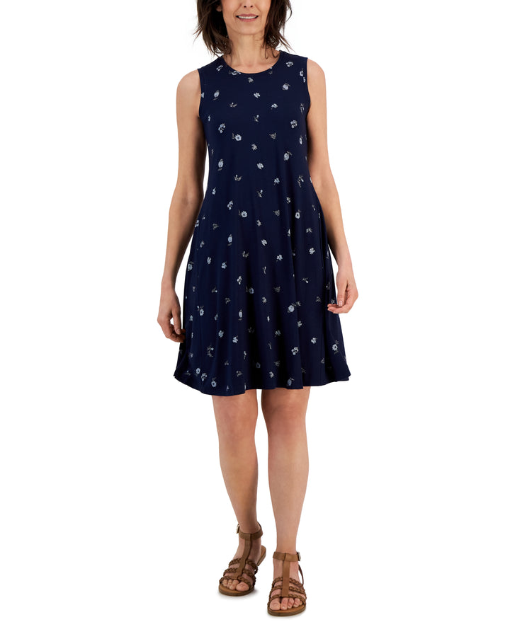 Women's Printed Flip-Flop Dress Ditsy Navy S