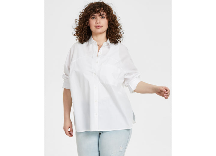 Now This Trendy Plus Size Cotton Oversized Shirt