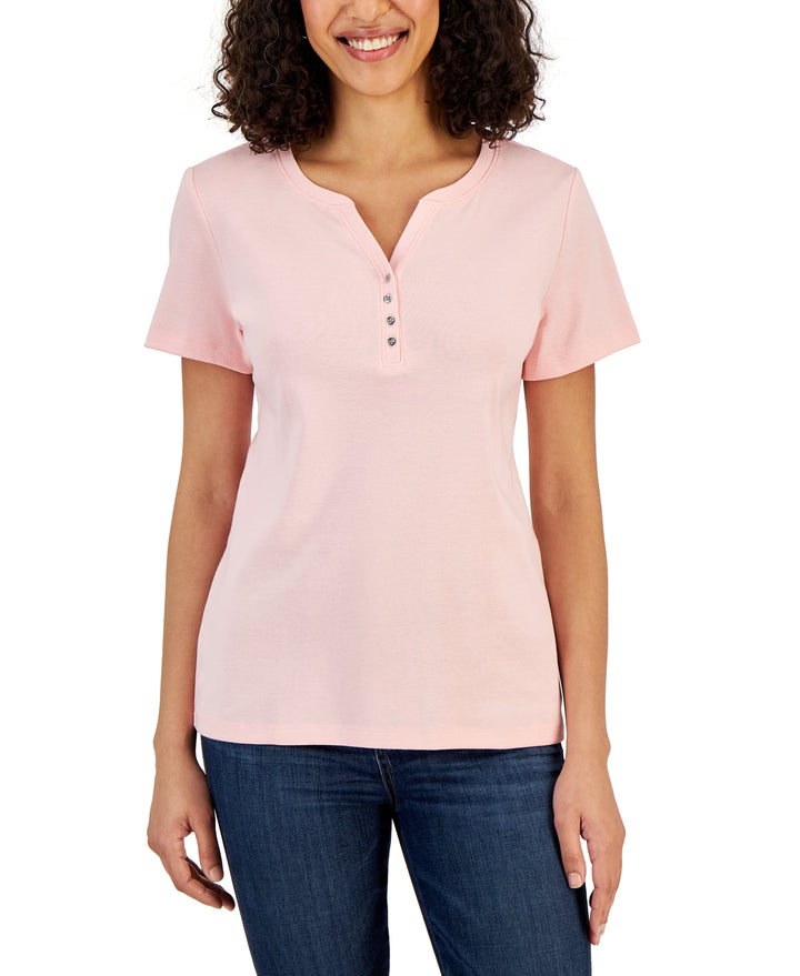Short Sleeve Henley Top