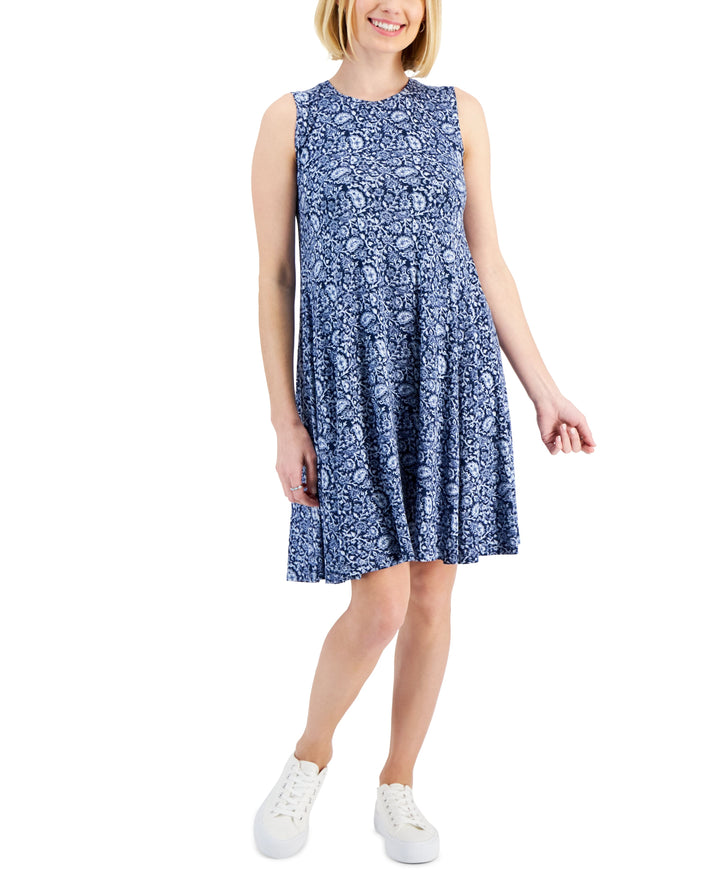 Petite Sleeveless Floral Flip-Flop Dress