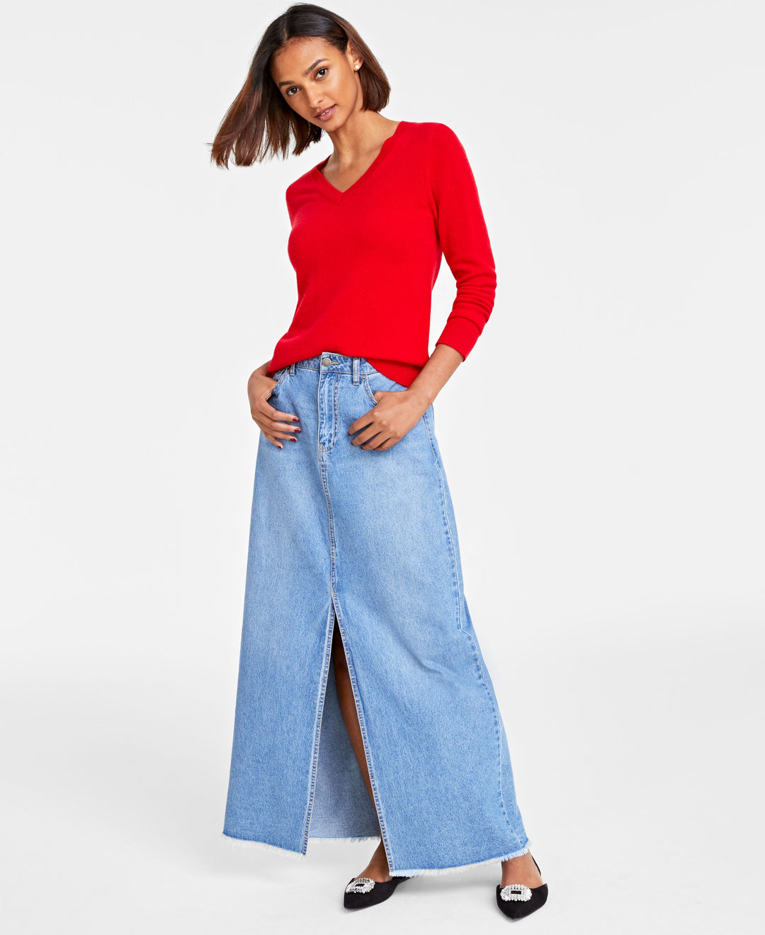 Women's 100% Cashmere V-Neck Sweater