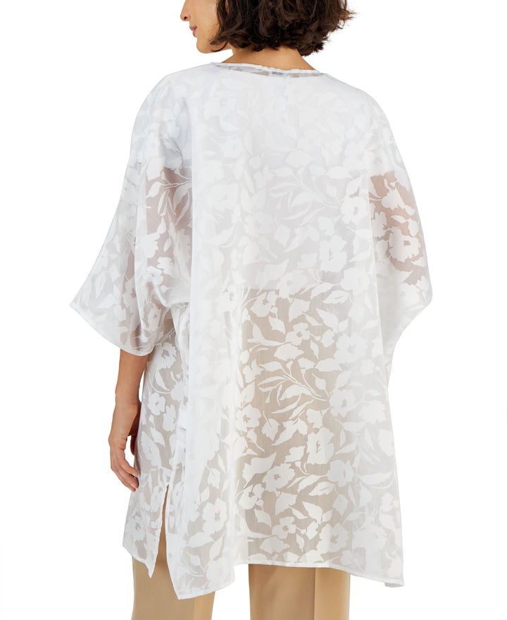 Women's Oversized Sheer Side-Slit Cardigan