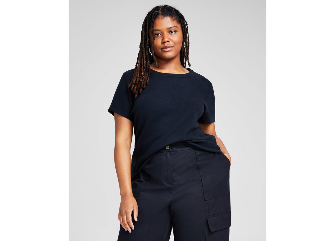 Trendy Plus Size Short-Sleeve Crewneck Tee