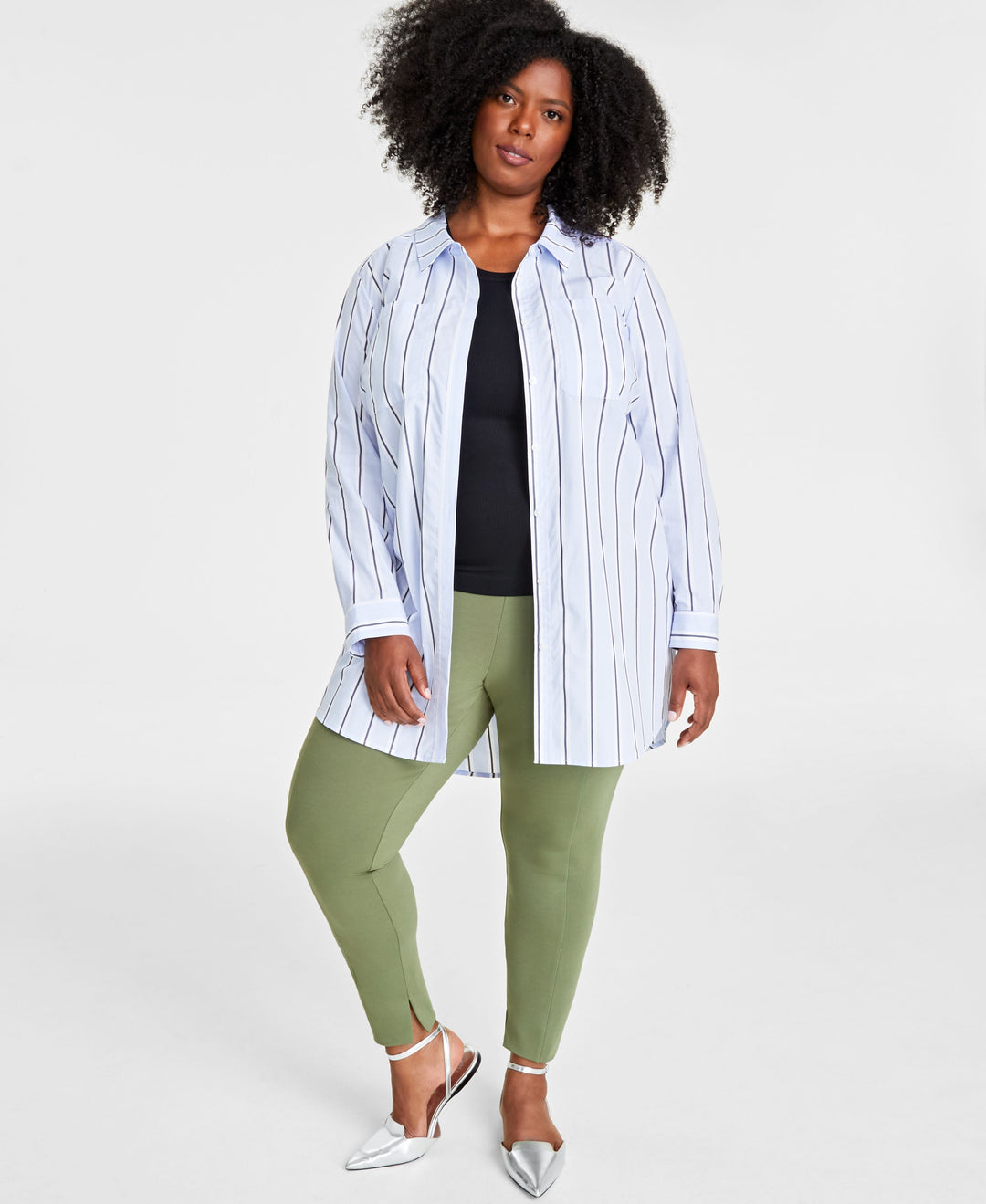 Plus Size Cotton Tunic Shirt