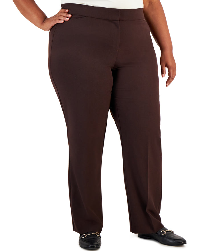 Plus & Petite Plus Size Curvy-Fit Straight-Leg Pants