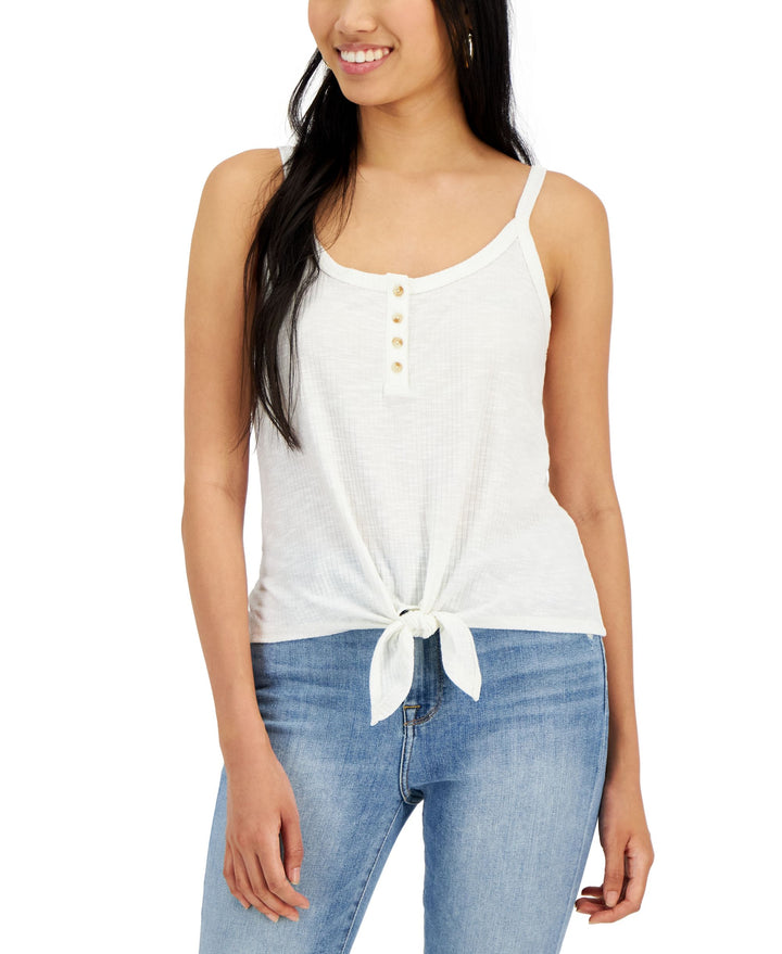 Juniors' Tie-Front Sleeveless Tank Top