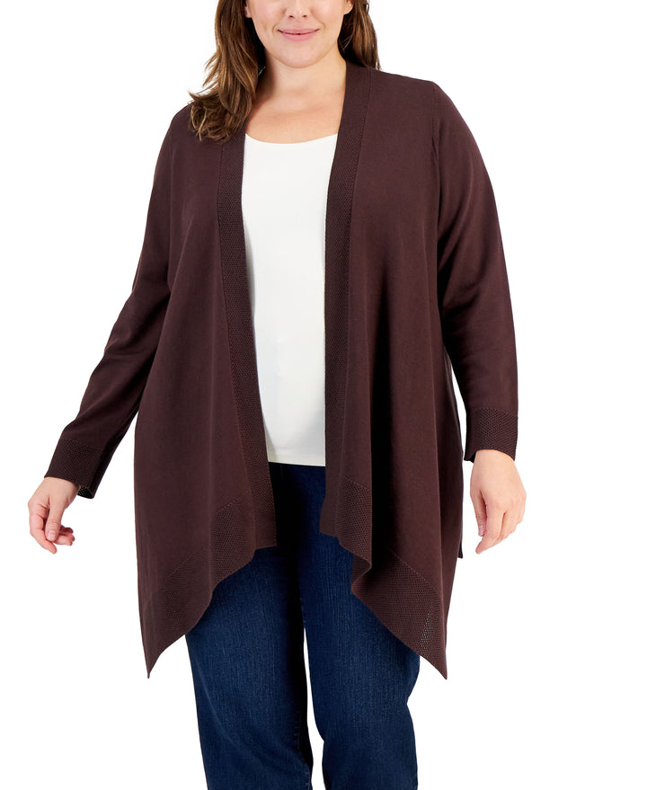 Plus Size Open-Front Cardigan