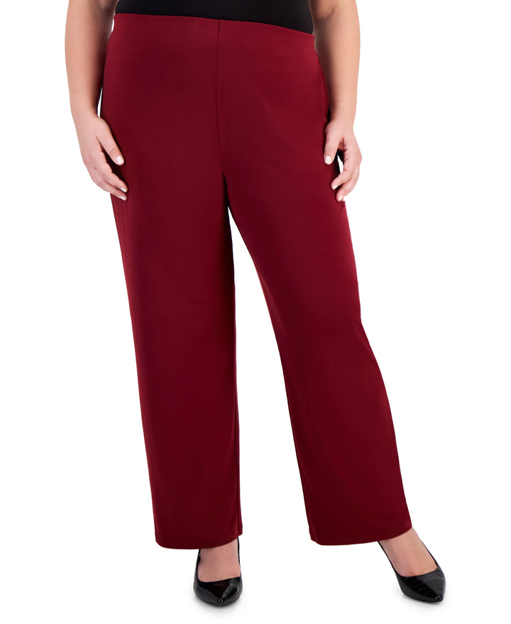Plus and Petite Plus Size Wide-Leg Pull-On Pants