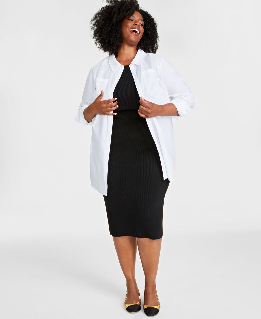 Plus Size Cotton Tunic Shirt