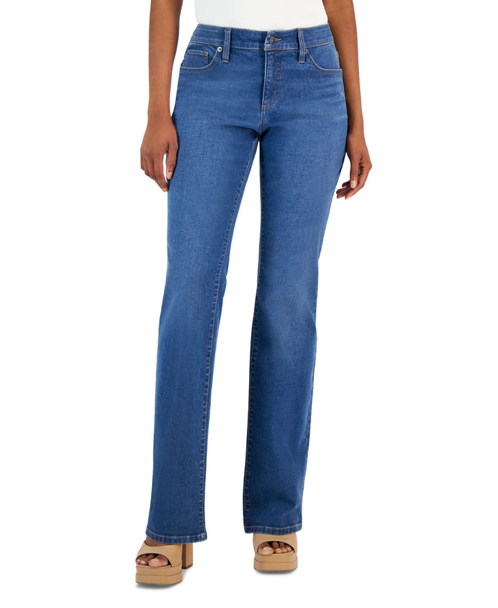 Women's Off-The-Shoulder Blouse & Bootcut Denim Jeans Medium Indigo 16