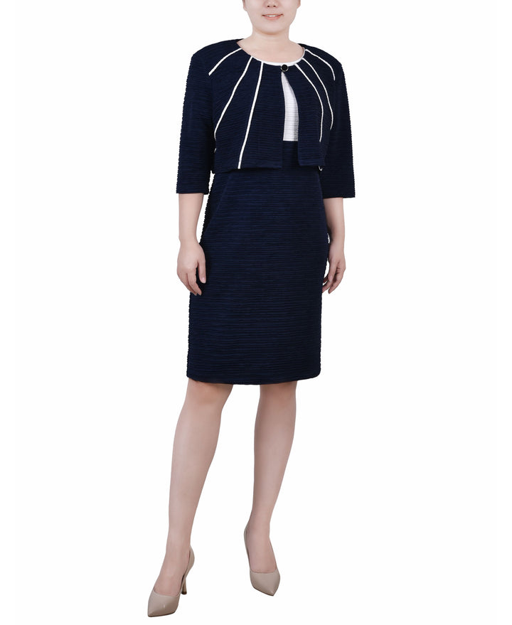 Petite Two Piece Jacket and Dress Set