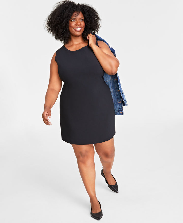 Plus Size Double-Weave Sheath Dress