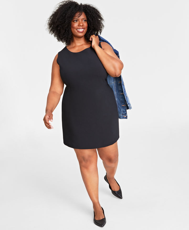 Plus Size Double-Weave Sheath Dress