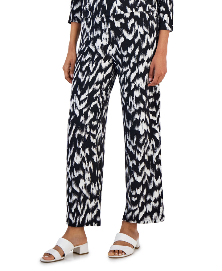 Women's Printed Relaxed Pull-On Pants, Regular & Petite