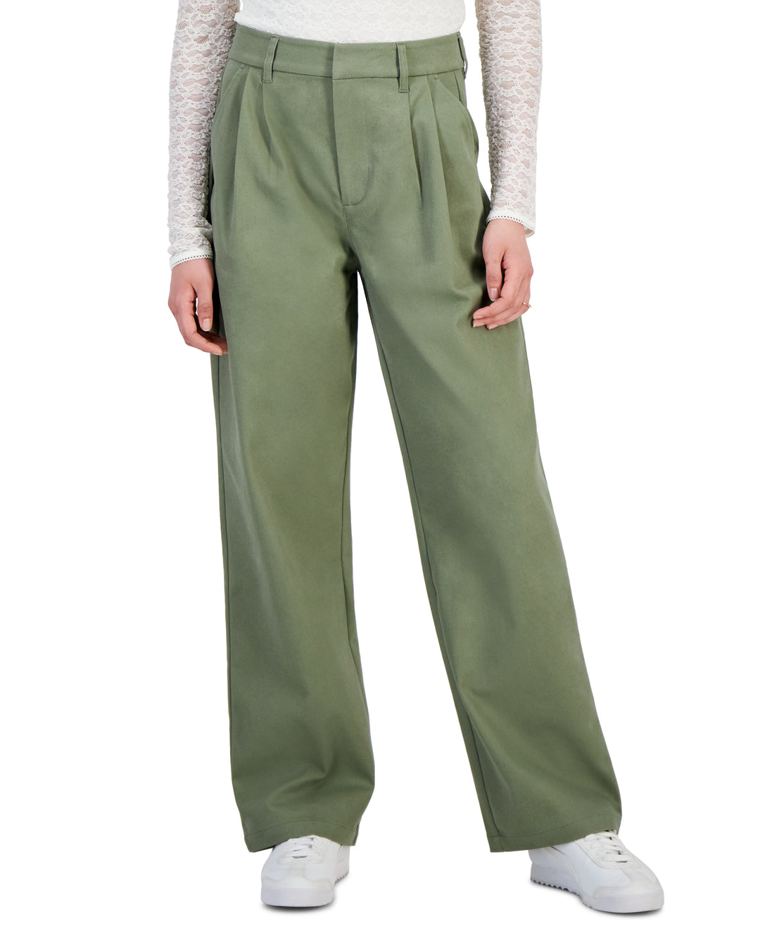 Women's Pleated Wide-Leg Pants Crushed Oregano 12