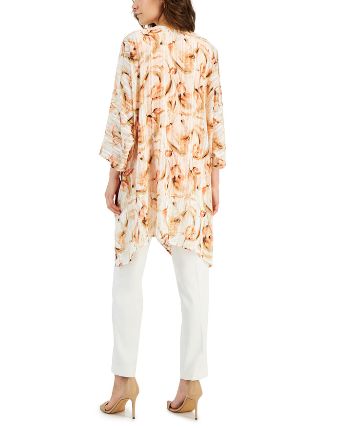 Women's Printed Open-Front Kimono Cardigan