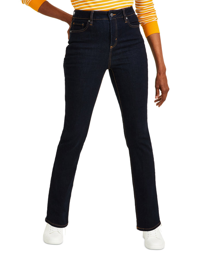 Plus Size High-Rise Straight-Leg Jeans Indigo Rin 22W