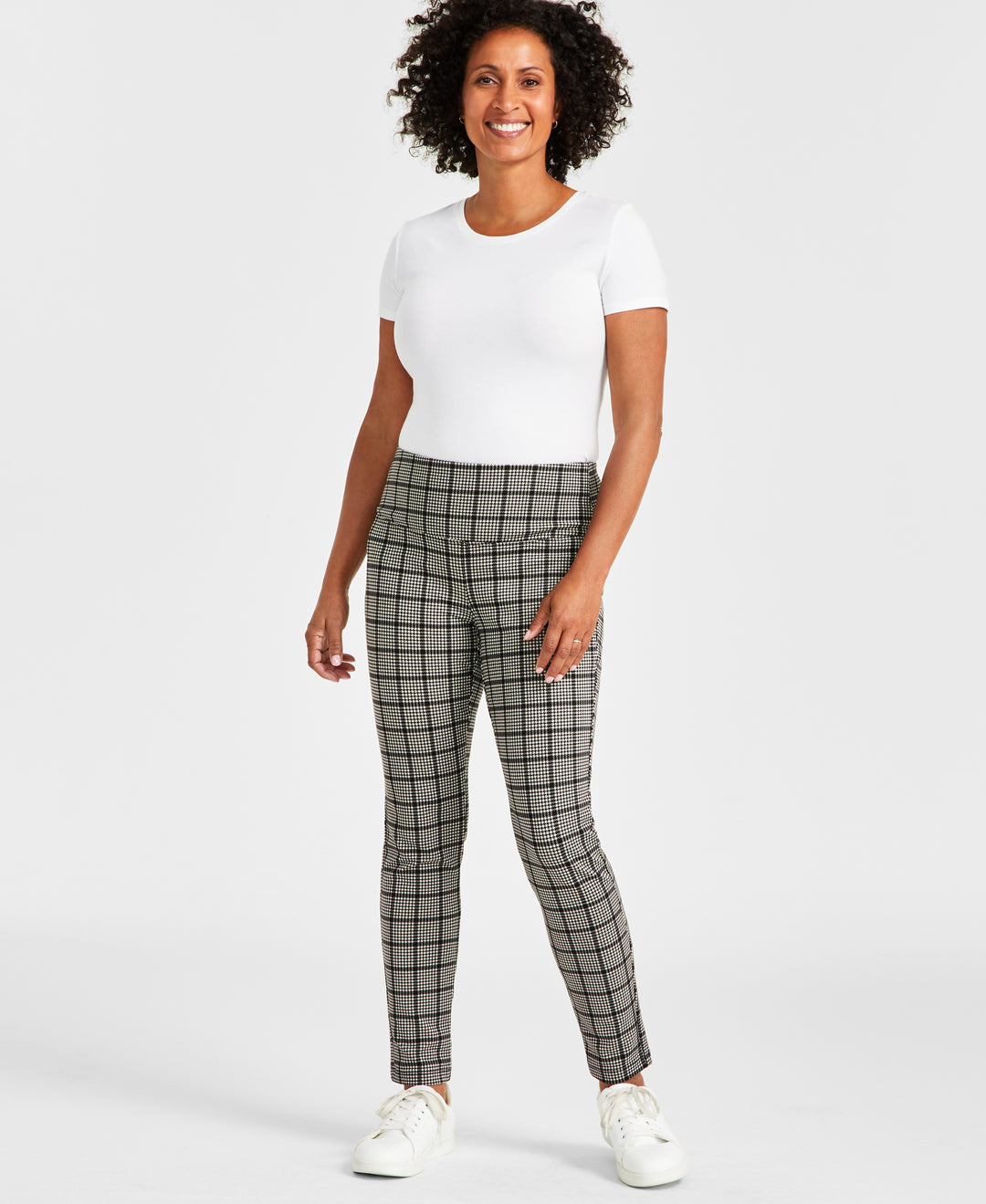 Women's Printed High-Rise Pont�-Knit Pants