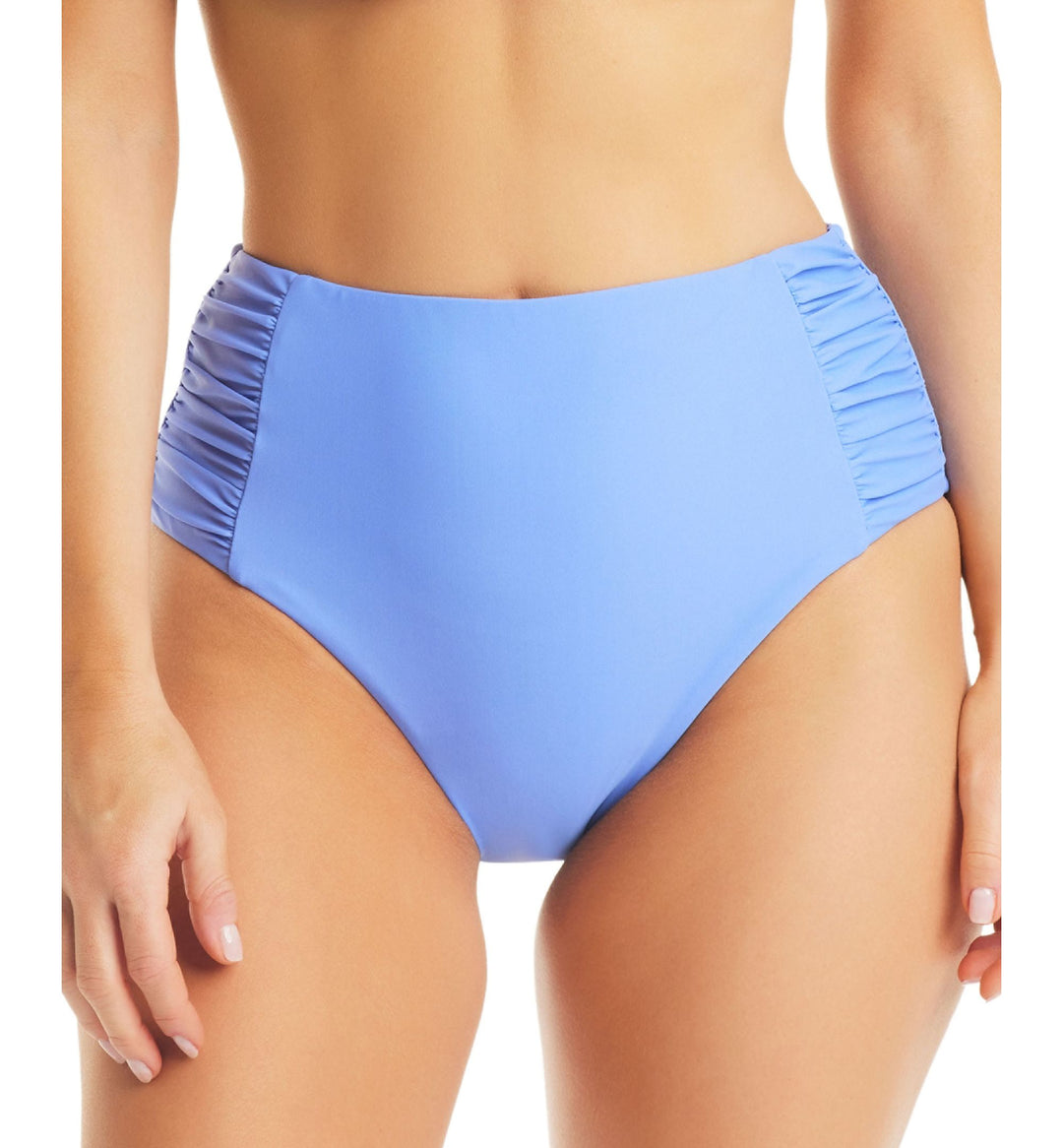 Shirred High-Rise Bikini Bottoms