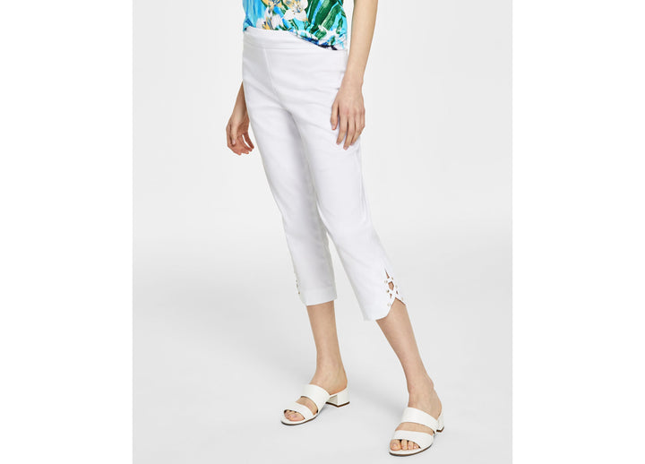 JM Collection Lattice Hem Capri Pants