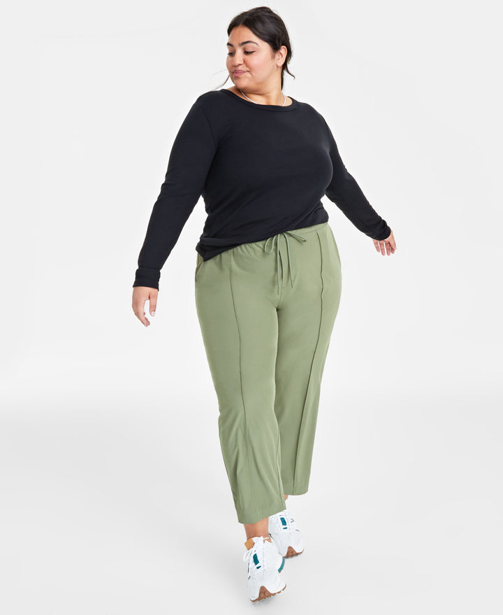 Plus Size Ribbed Long-Sleeve T-Shirt