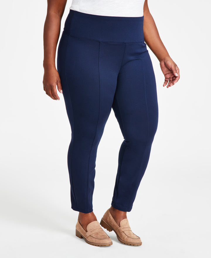 Plus Size Pull-On Pont� Knit Pants